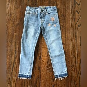 VIGOSS Girls (6-7?) The Austin Ankle Skinny Mid-Rise Crystal Stars Vintage Jeans